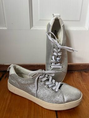 Fly London Maco833fly Silver Metallic Sneakers, Size 39 / US 8-8.5 Maco White
